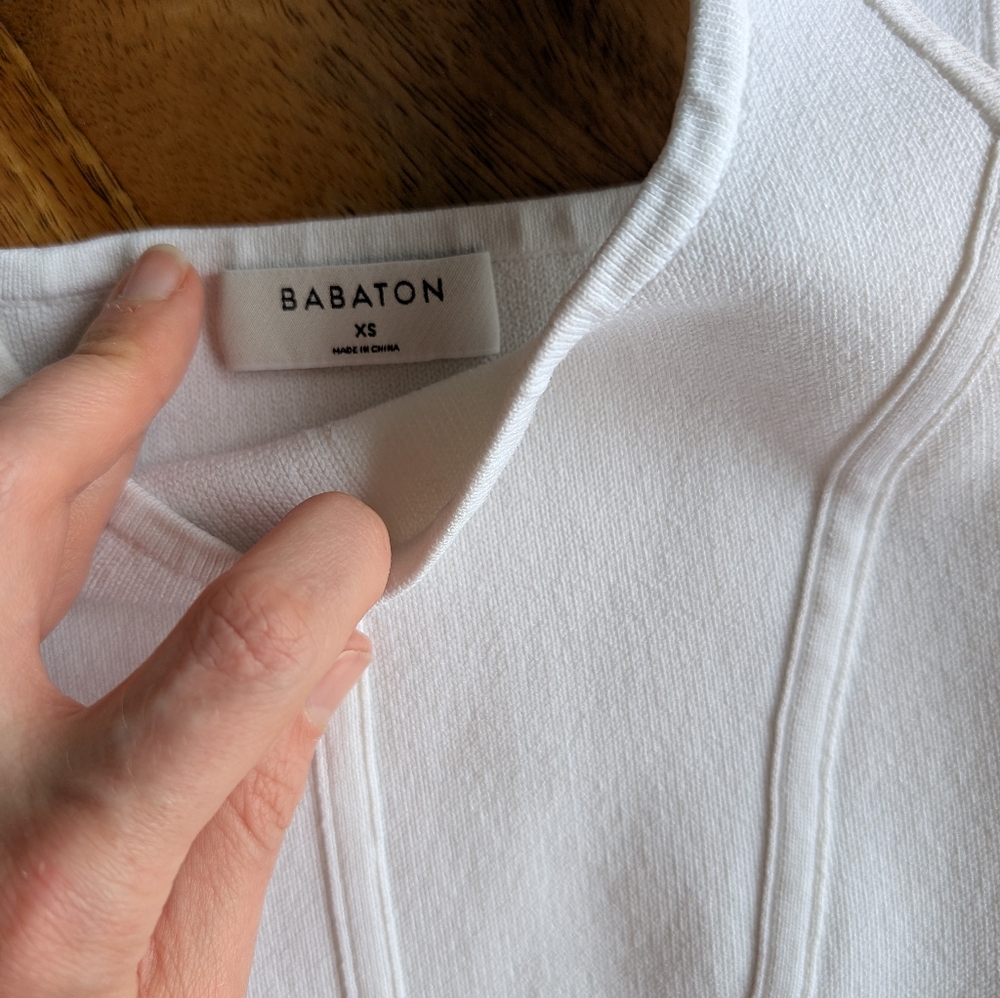 Babaton White Crop Top XS Sleeveless Corset Style Aritzia Festival Y2K - Picture 3 of 4